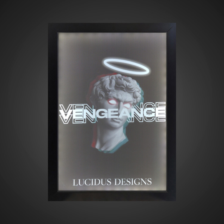 تابلو بک لایت فانتزی طرح VENGEANCE کد LPF-21041