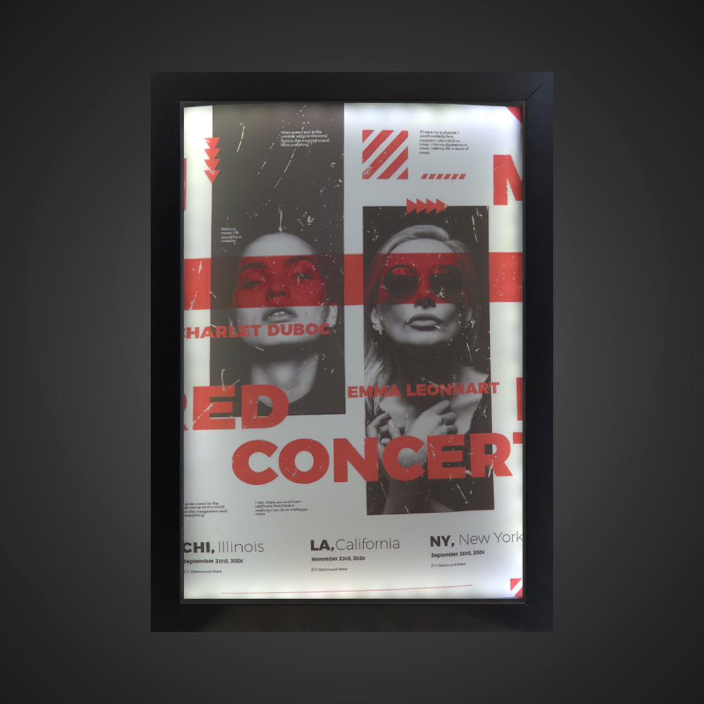 تابلو بک لایت فیلم طرح RED CONCERT کد LPF-12013