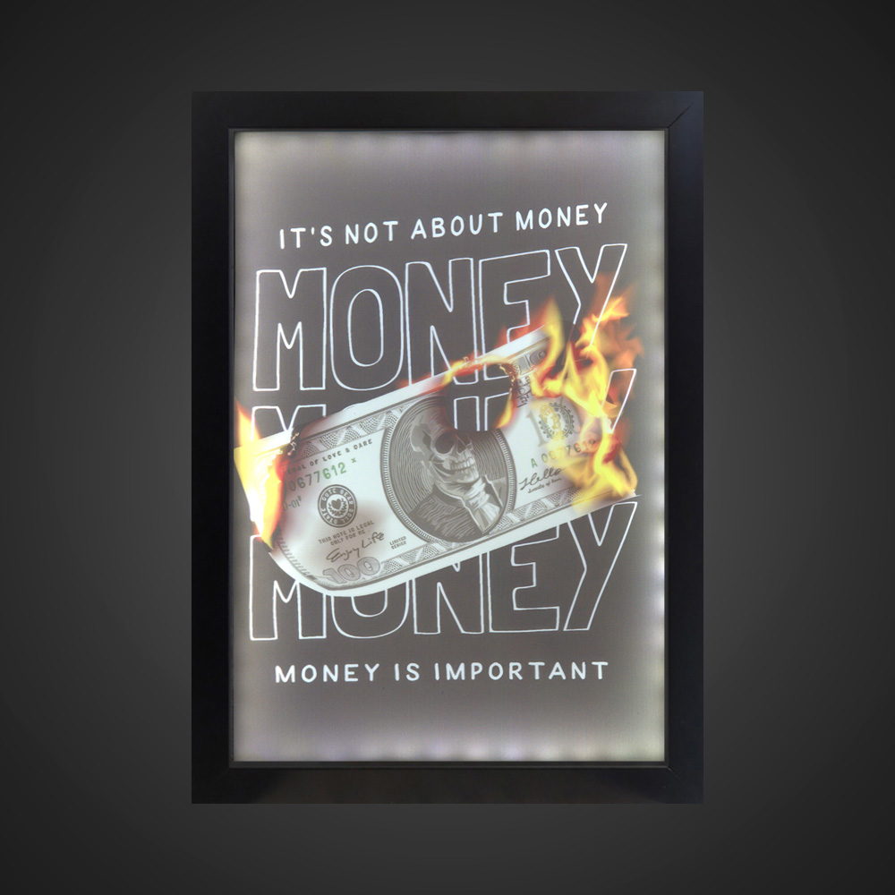 تابلو بک لایت انگیزشی طرح MONEY کد LPF-13017