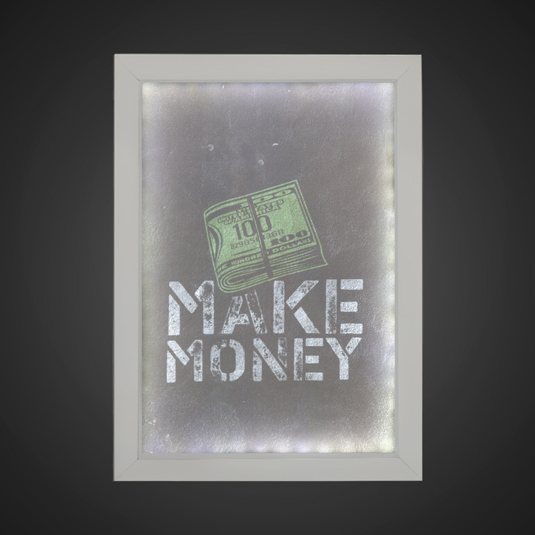 تابلو بک لایت انگیزشی طرح MAKE MONEY کد LPF-13015