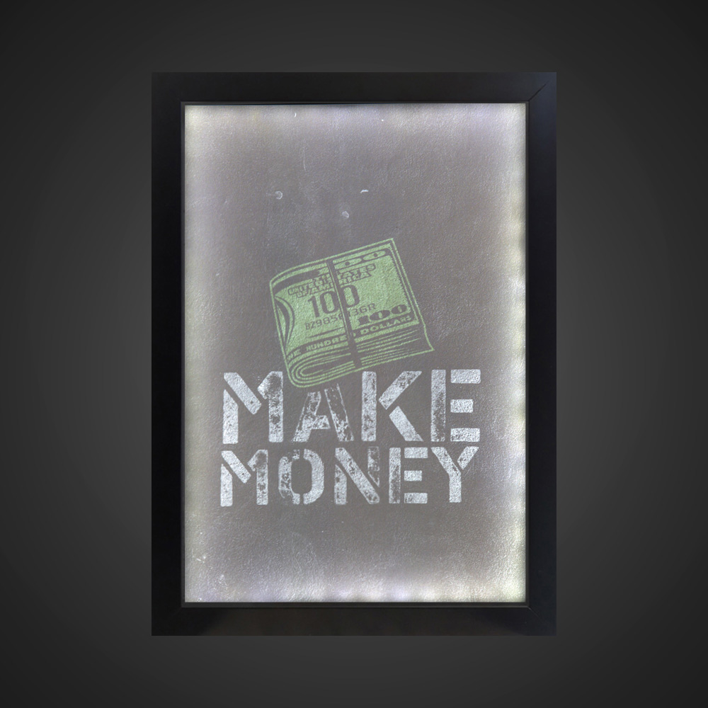 تابلو بک لایت انگیزشی طرح MAKE MONEY کد LPF-13015