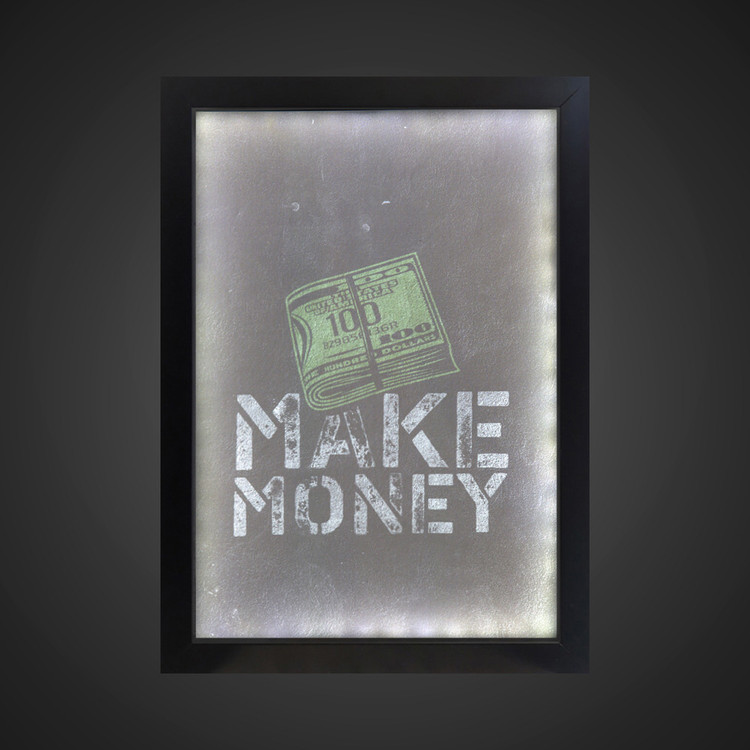 تابلو بک لایت انگیزشی طرح MAKE MONEY کد LPF-13015