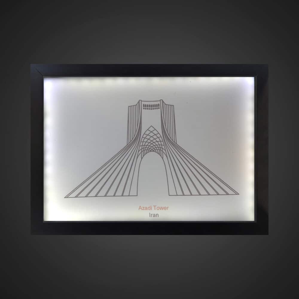 تابلو بک لایت تاریخی طرح برج آزادی کد LPF_18004