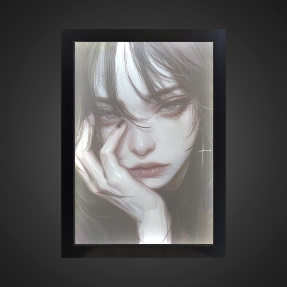 تابلو بک لایت دخترانه طرح Sad girl کد LPF-25006