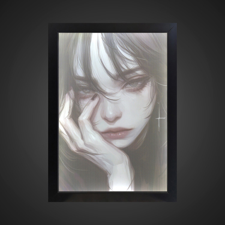 تابلو بک لایت دخترانه طرح Sad girl کد LPF-25006